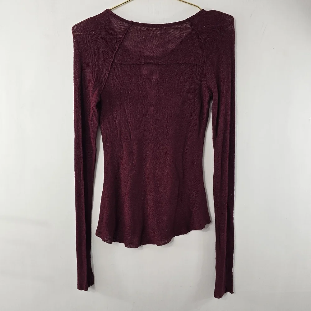 We The Intimately Free People Movement Bae Bae Layering Top NEW Burgundy Size S